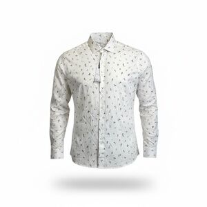 Bar III White Shirt with Floral Pattern